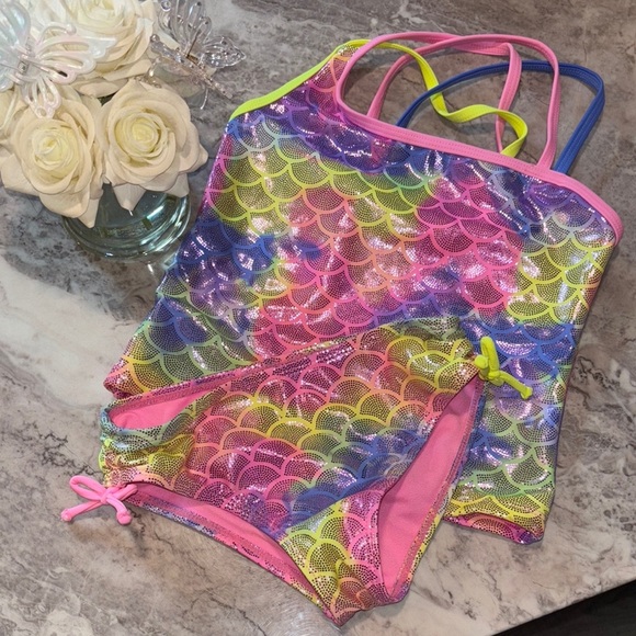Dillards Angel Beach Colorful Mermaid Kids Swim Set - Picture 1 of 10